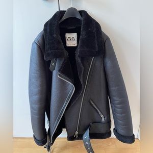 Zara Lined Biker Jacket. Small